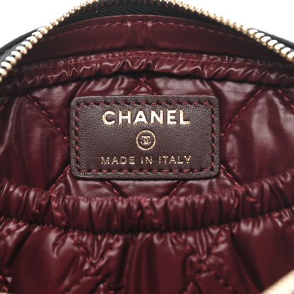 Chanel Lambskin Quilted Small Curvy Pouch Cosmetic Case Black 6 of 8