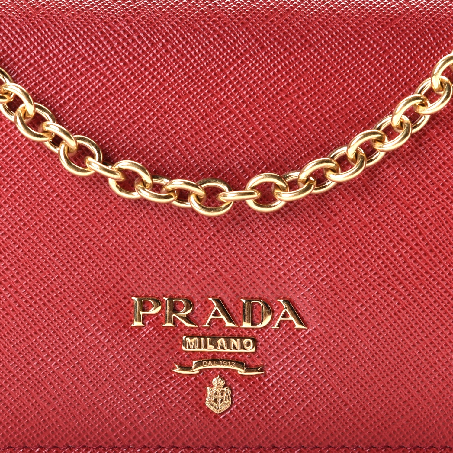 Prada Saffiano Metal Mini Flap Crossbody Wristlet Bag Fuoco 5 of 7