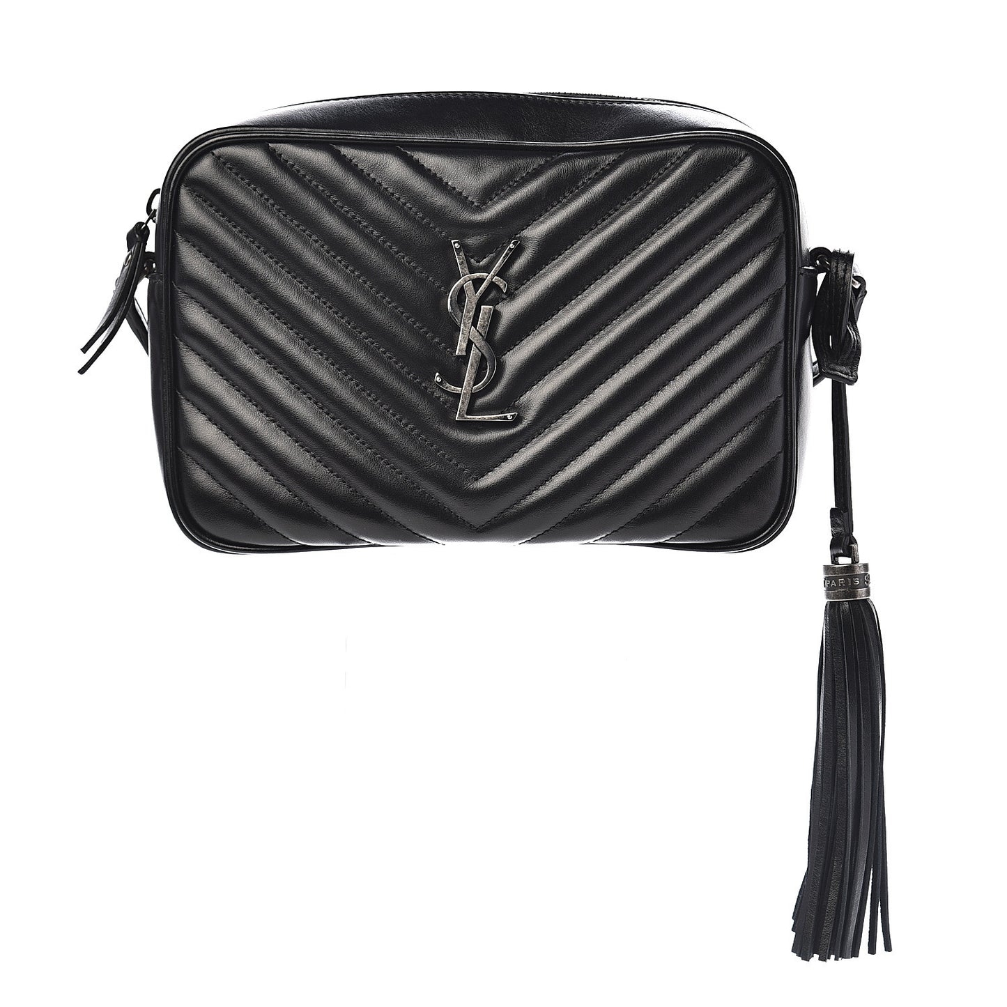 Calfskin Matelasse Monogram Lou Camera Bag Black