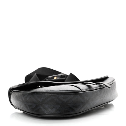Christian Dior Smooth Calfskin Canvas CD Diamond Mens Saddle Bag Black 4 of 16