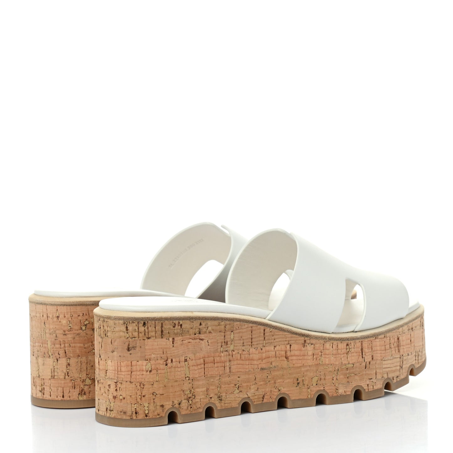 Calfskin Cork Eze 30 Sandals 38 White