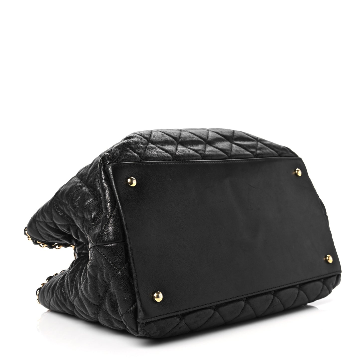 Calfskin Quilted Small Chain Me Tote Black