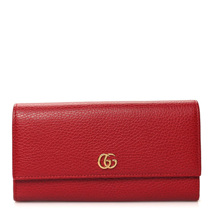 Gucci Dollar Calfskin GG Marmont Continental Wallet Hibiscus Red 1 of 9