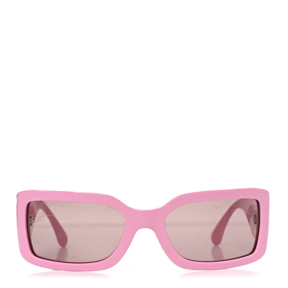 Chanel Acetate Polarized Rectangle Sunglasses 5526-A Pink 2 of 7
