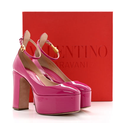 Valentino Garavani Patent Tan-Go 50/120mm Platform Pumps 37.5 Rose Violet 13 of 13