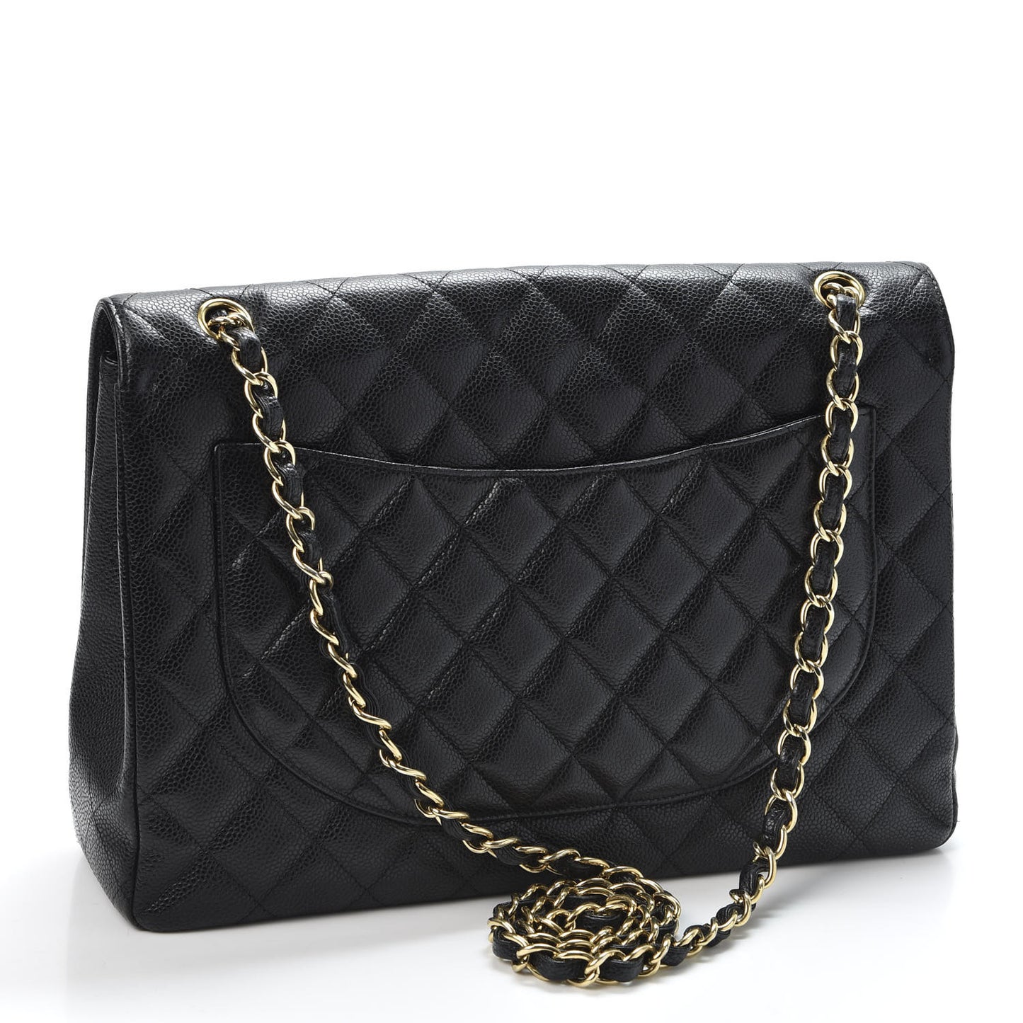 Caviar Quilted Maxi Single Flap Black