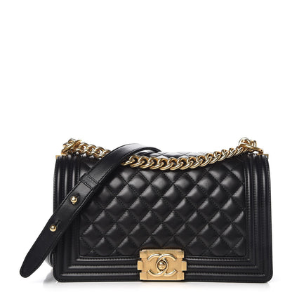 Chanel Lambskin Quilted Medium Boy Flap Black 1 of 9
