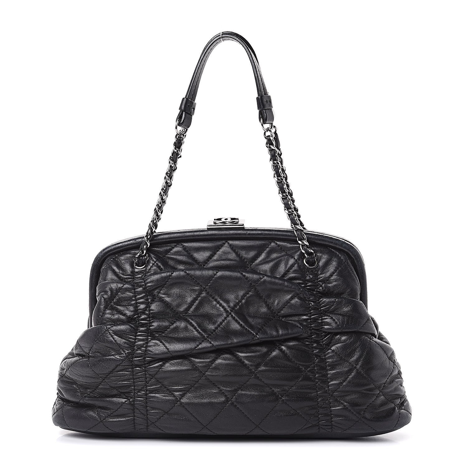 Chanel Lambskin Quilted Sharpei Frame Tote Black 1 of 19