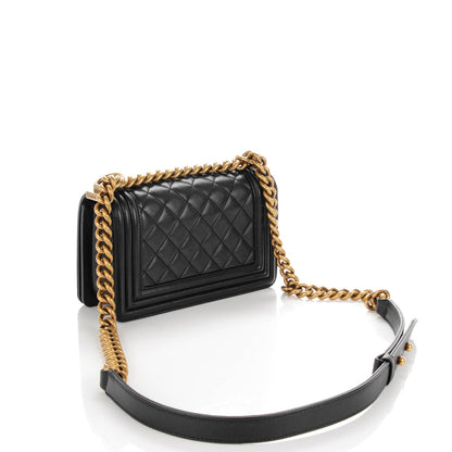 Chanel Lambskin Quilted Small Boy Flap Pearly Black 3 of 7