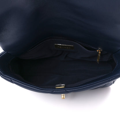 Chanel Lambskin Quilted Medium Chanel 19 Flap Navy Blue 5 of 10
