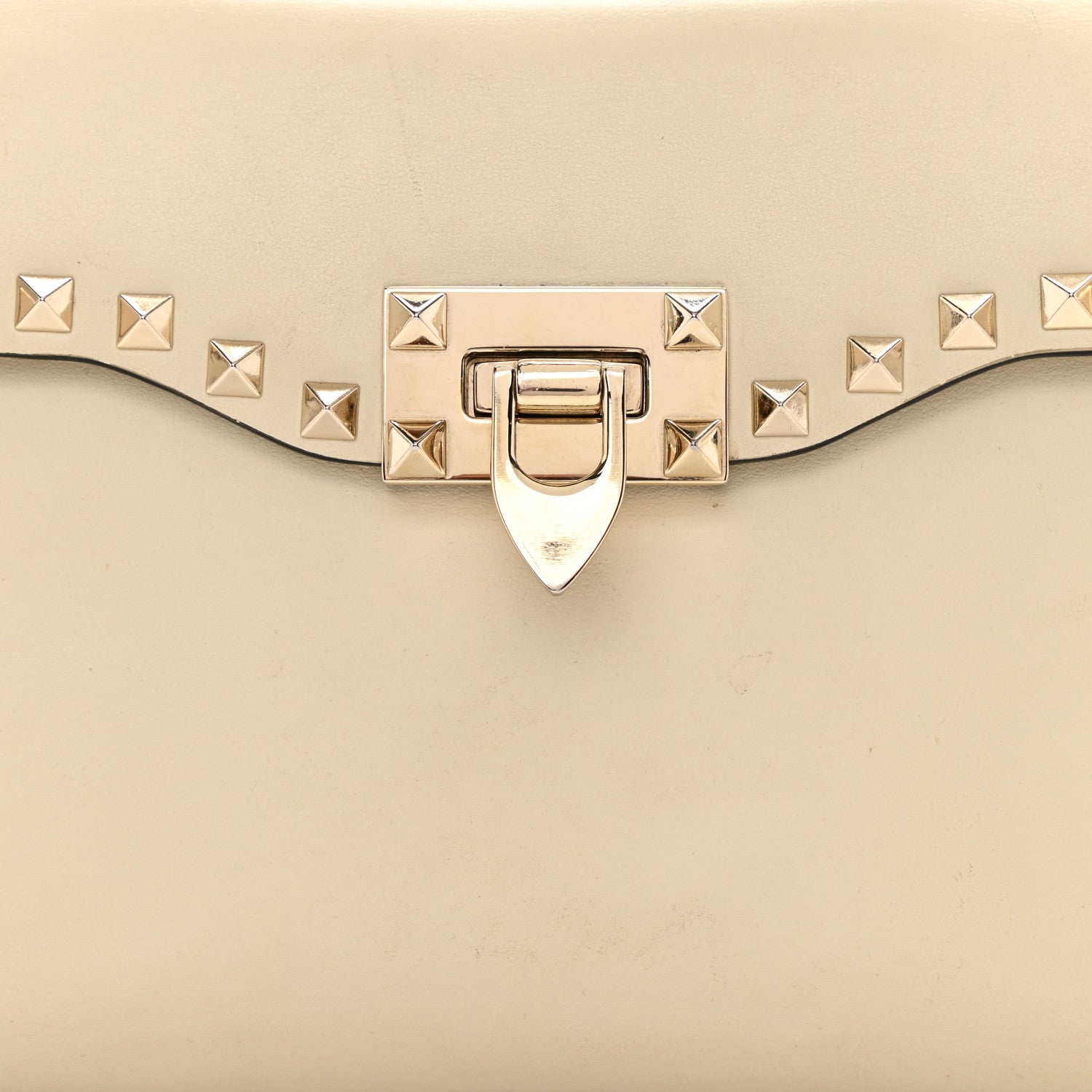 Valentino Garavani Vitello Small Rockstud Single Handle Flap Bag Light Ivory 10 of 19