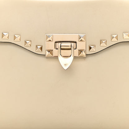 Valentino Garavani Vitello Small Rockstud Single Handle Flap Bag Light Ivory 10 of 19