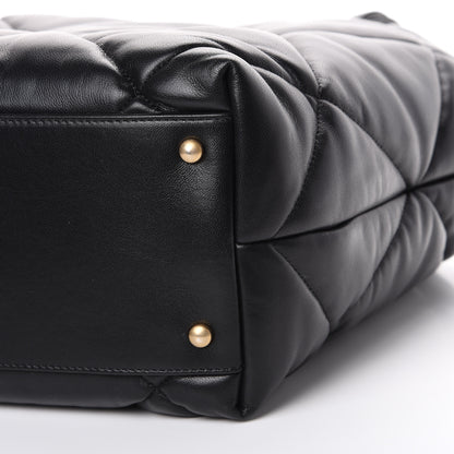 Chanel Lambskin Quilted Large Bowling Bag Black 11 of 12