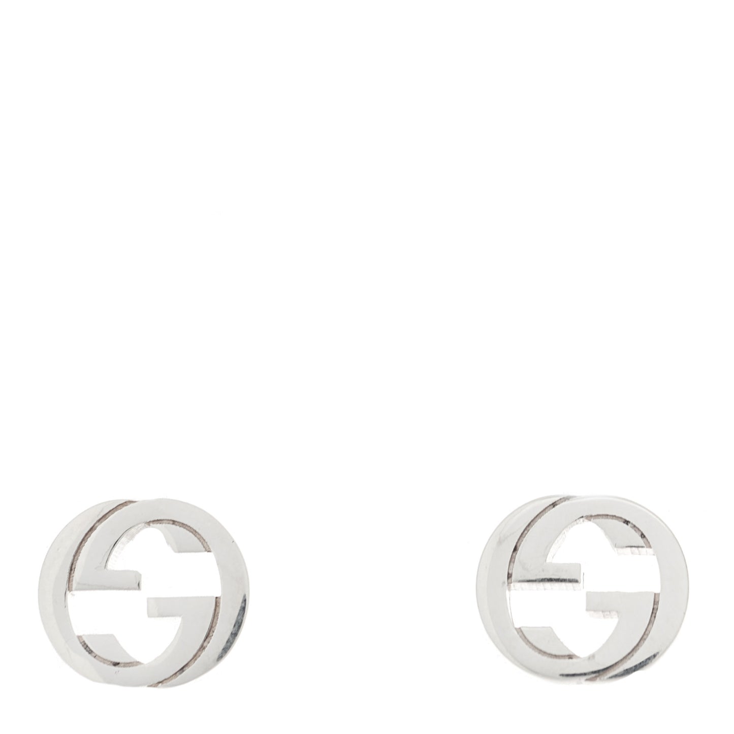 Sterling Silver Interlocking GG Stud Earrings