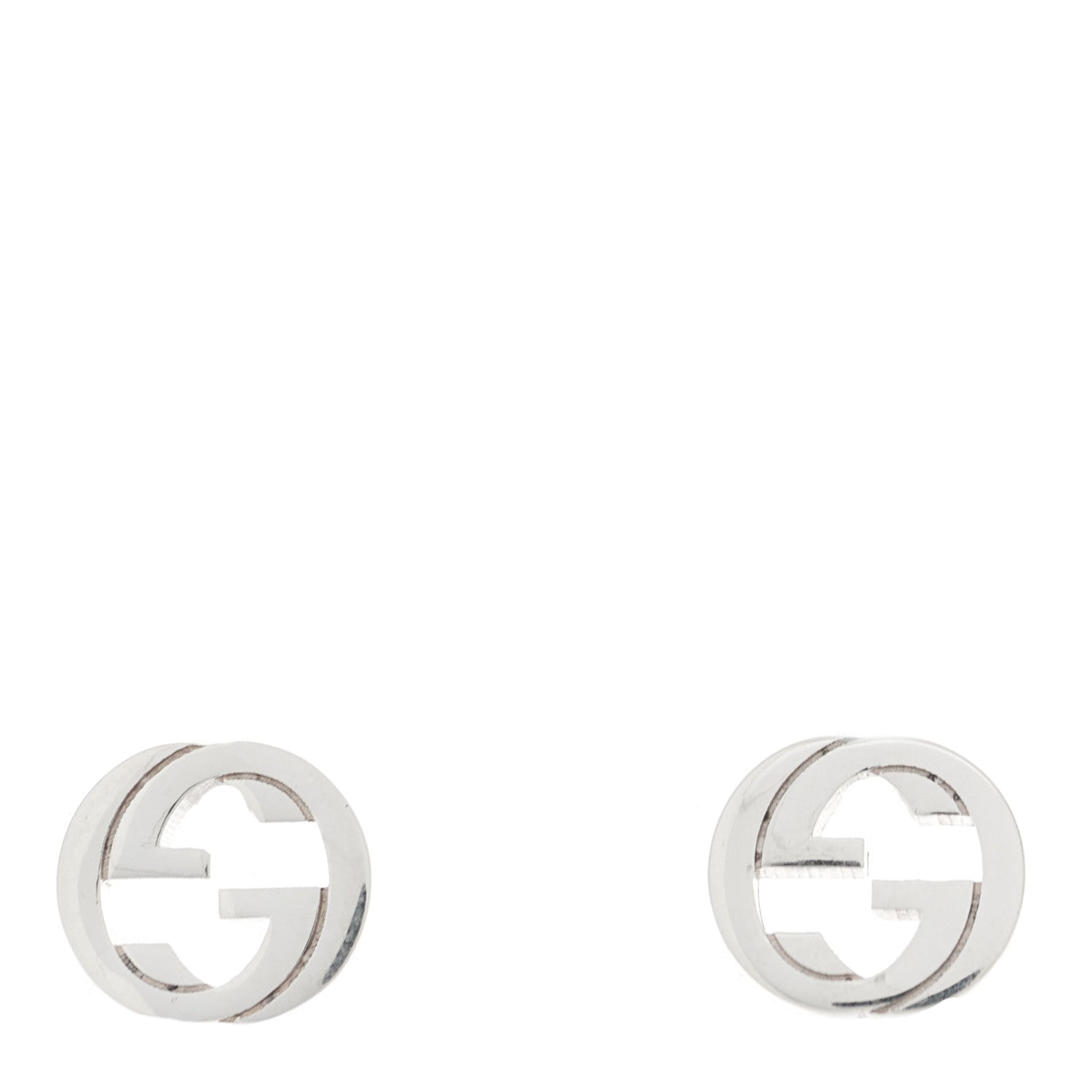 Gucci Sterling Silver Interlocking GG Stud Earrings 1 of 5