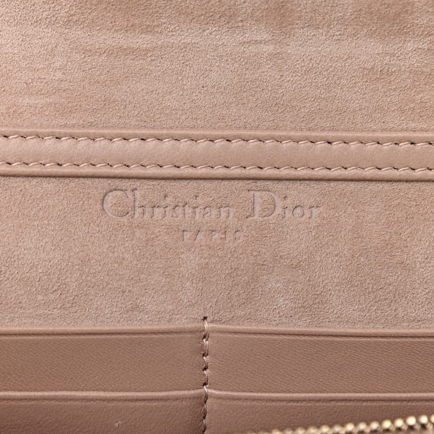Christian Dior Lambskin Cannage Studded Dioraddict Wallet on Chain Clutch Nude 5 of 8