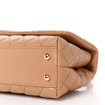 Chanel Caviar Quilted Lizard Embossed Mini Coco Handle Flap Brown 11 of 12
