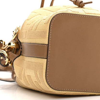 Fendi Raffia Vitello King Lucido F is Fendi FF Embroidered Mini Mon Tresor Bucket Bag Grano Sand 10 of 13