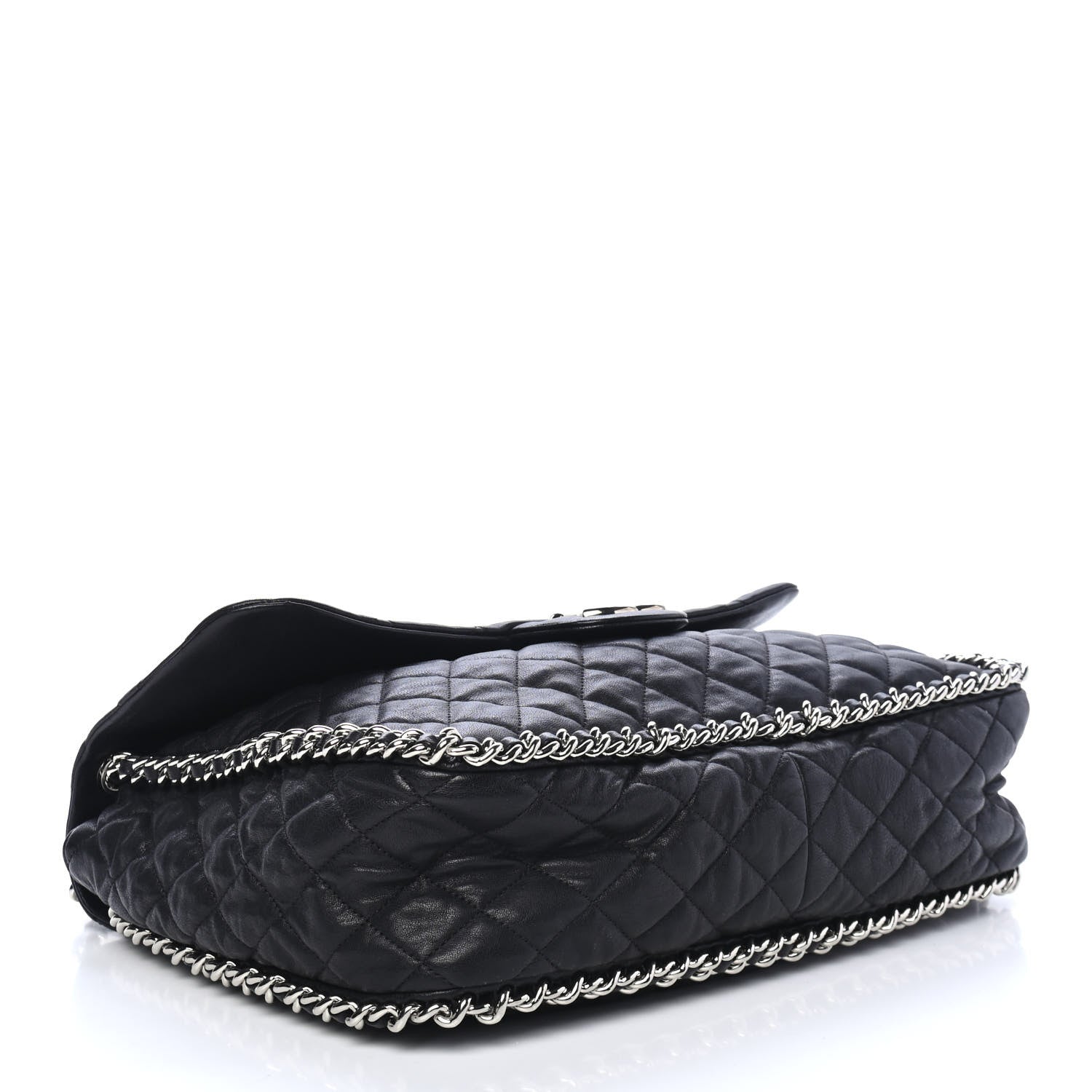 Chanel Washed Lambskin Quilted Maxi Chain Around Flap Black 3 of 4