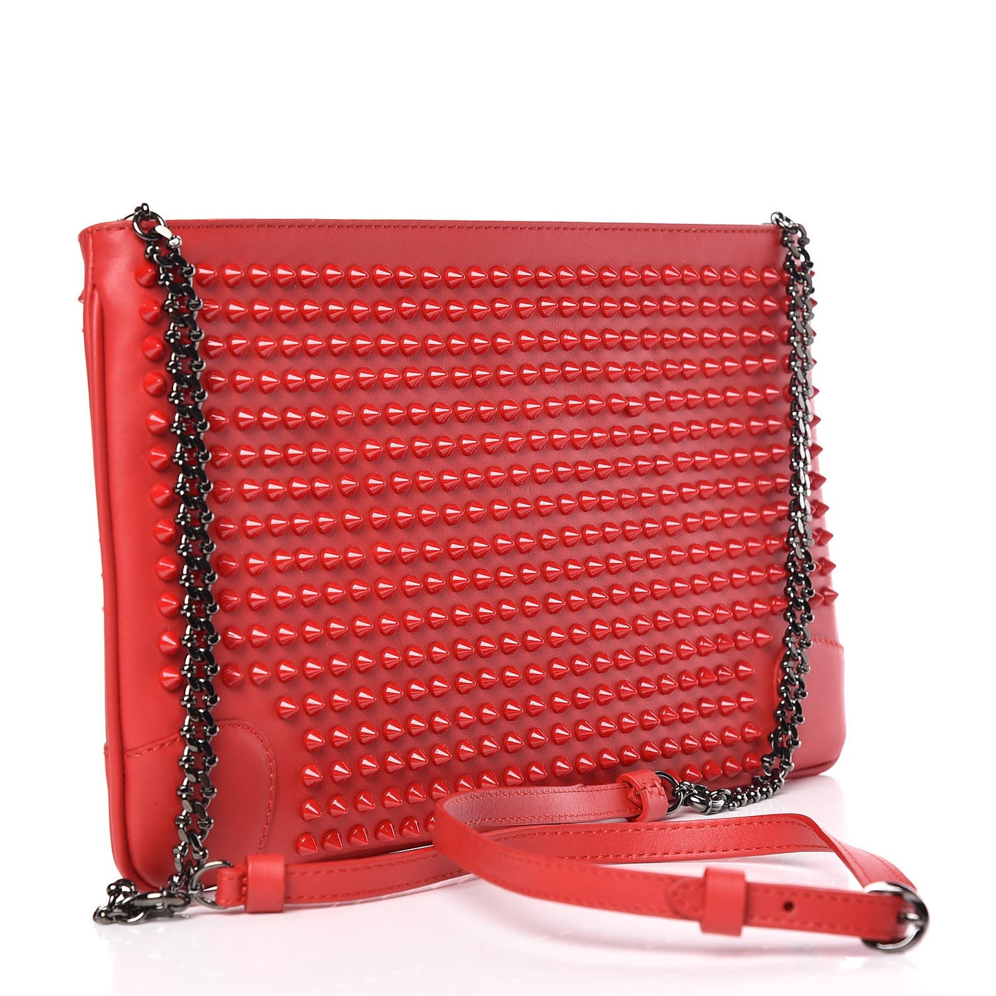 Calfskin Spikes Loubiposh Chain Clutch Oeillet