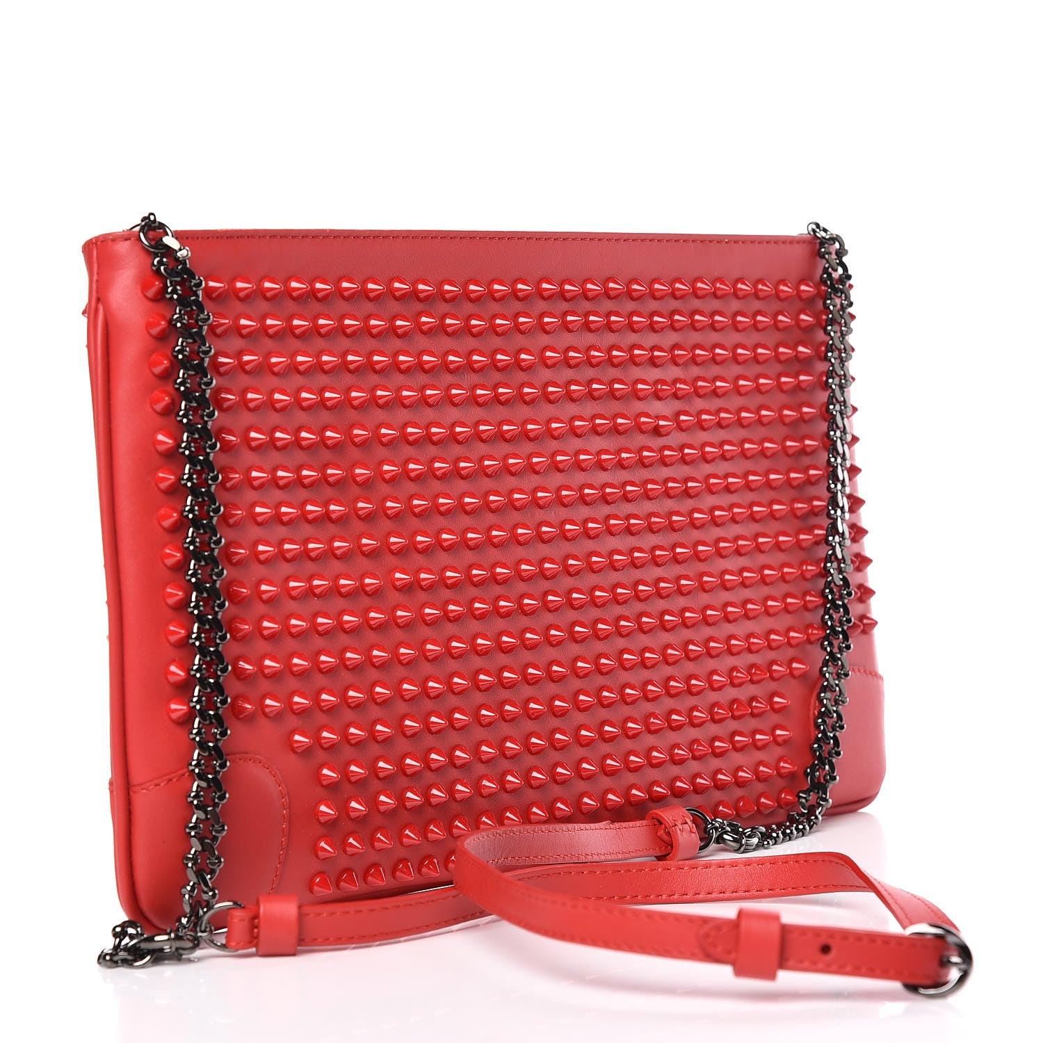 Christian Louboutin Calfskin Spikes Loubiposh Chain Clutch Oeillet 3 of 11