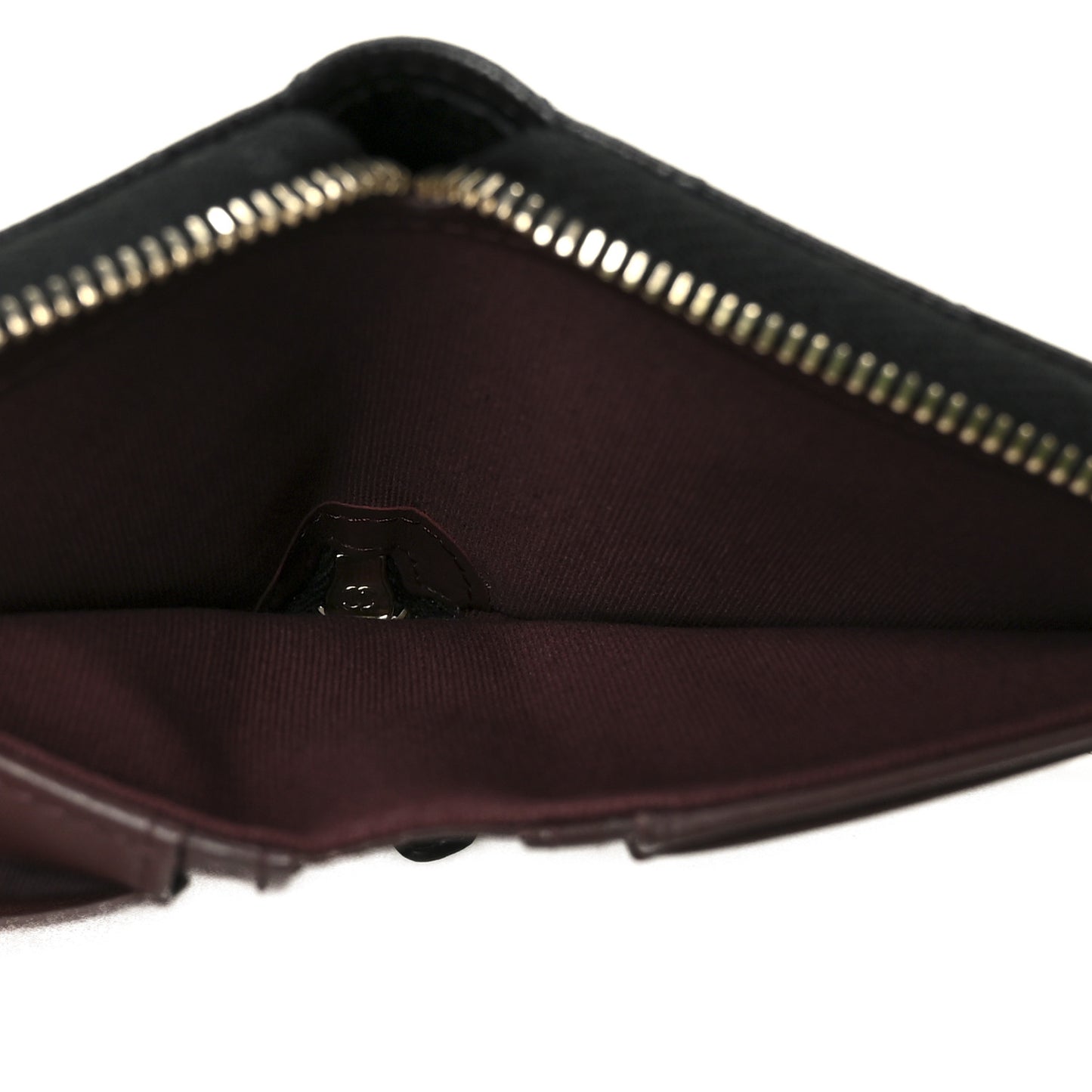 Caviar Quilted Small Zip Around Wallet Black