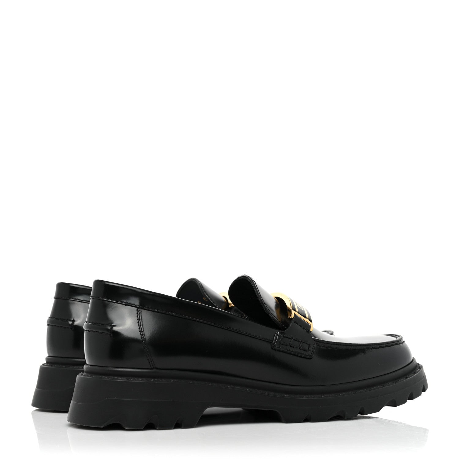 Christian Dior Brushed Calfskin Dior Code Lug Sole 15mm Loafers 36 Black 4 of 9
