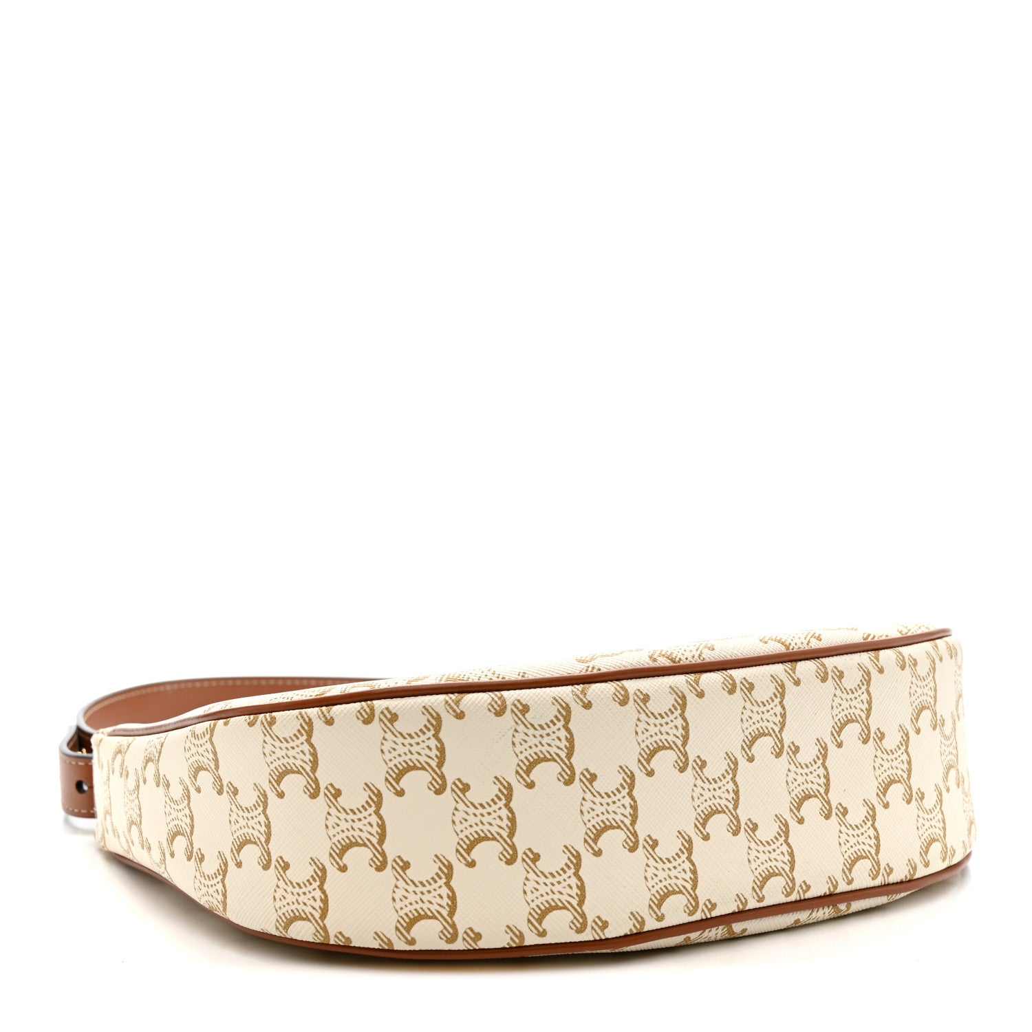 Celine Canvas Calfskin Ava Triomphe Shoulder Bag White 4 of 11