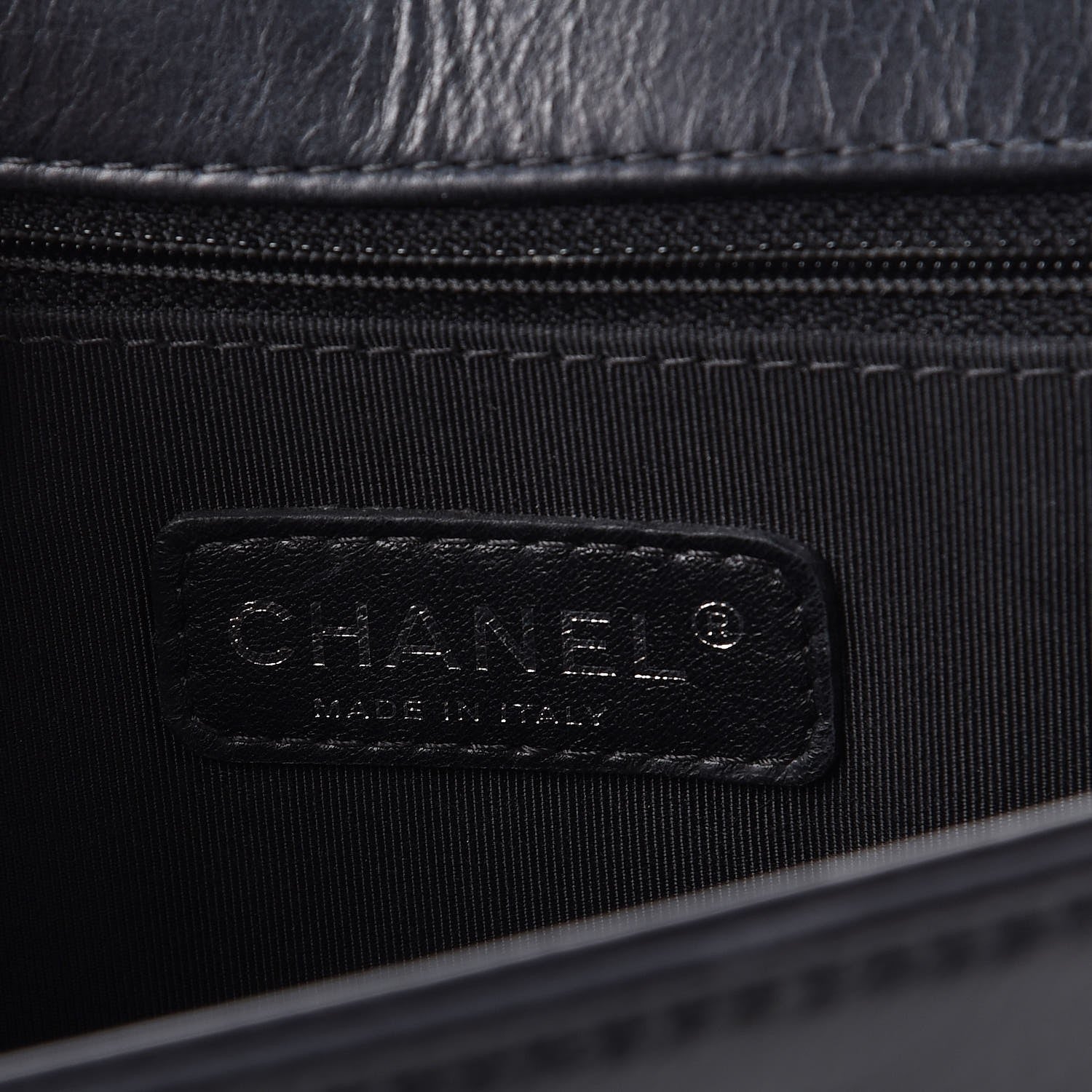 Chanel Calfskin Embossed Stitch Large Boy Flap Black 6 of 8