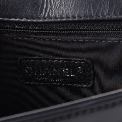 Chanel Calfskin Embossed Stitch Large Boy Flap Black 6 of 8