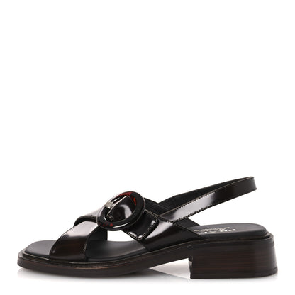 Prada Spazzolato Fume Re-Edition 1996 Buckle Sandals 41 Bruciato 1 of 11