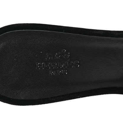 Hermes Velvet Nappa Oasis Sandals 37.5 Argent Vieilli 7 of 10