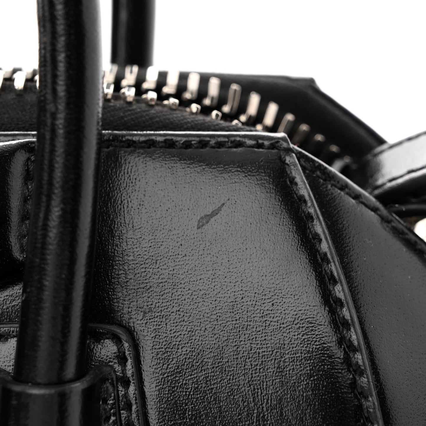 Shiny Lord Calfskin Mini Antigona Black