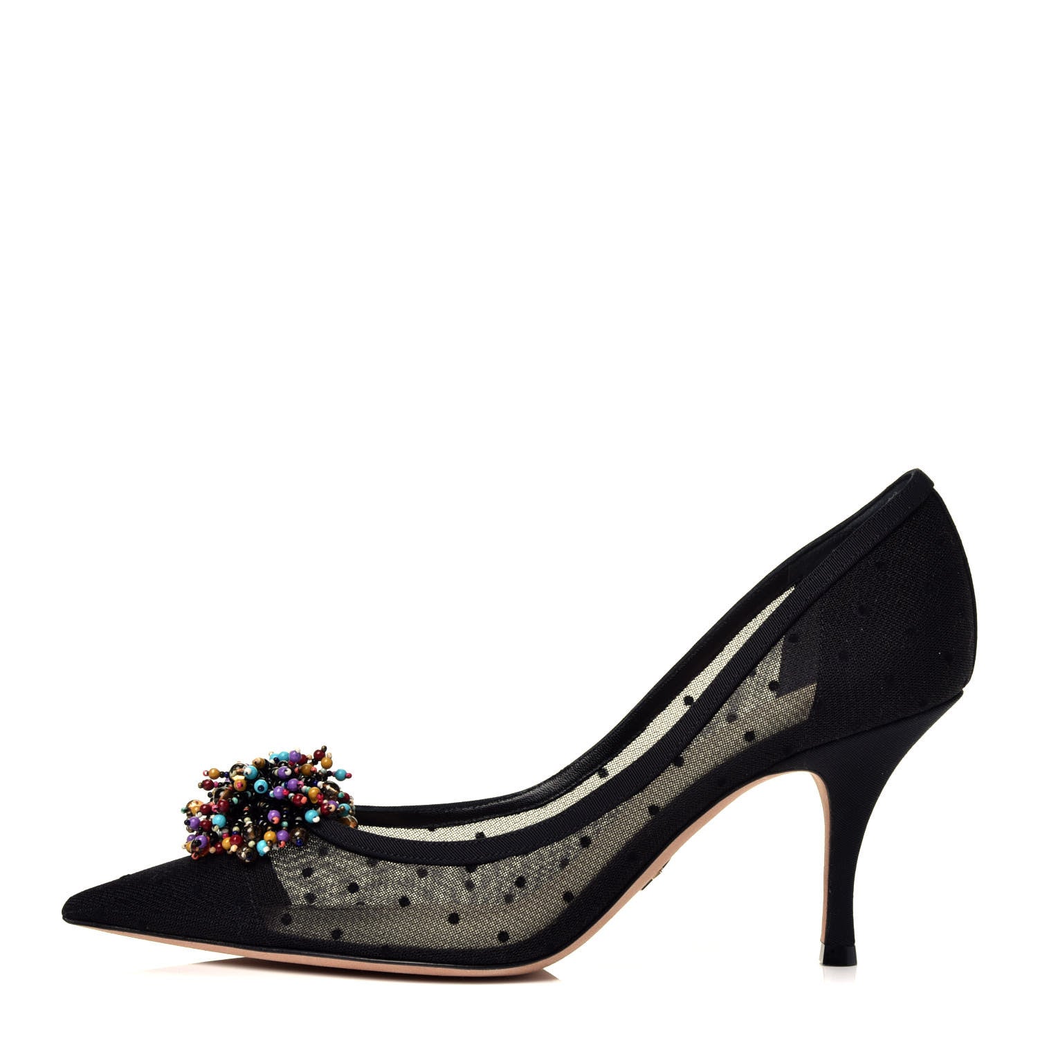 Christian Dior Grosgrain Plumetis Dior Blossom Pump 39 Black 1 of 13