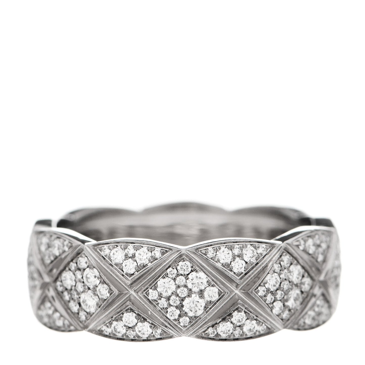 18K White Gold Diamond Small Coco Crush Pave Ring 52 6