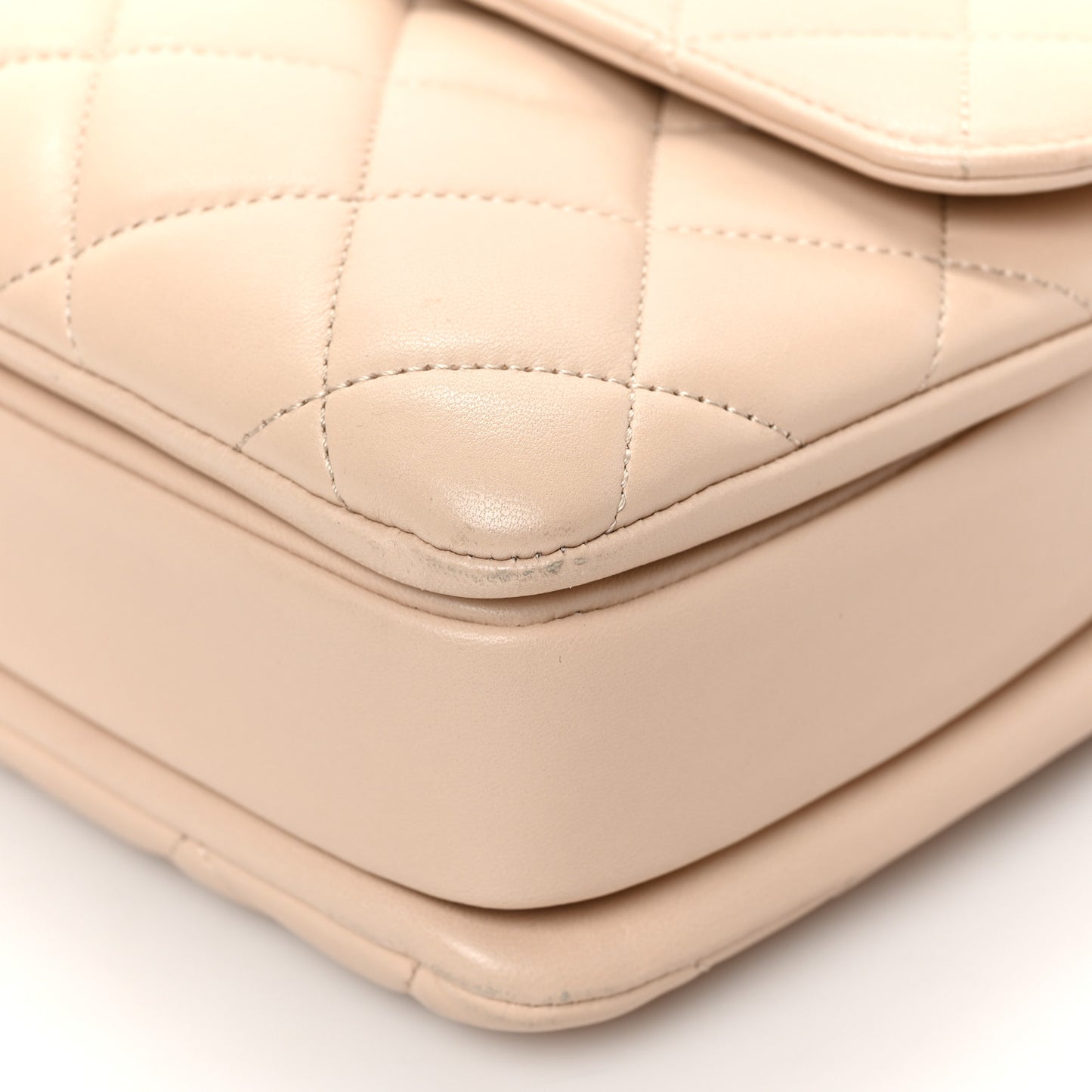 Lambskin Quilted Medium Trendy CC Flap Dual Handle Bag Beige