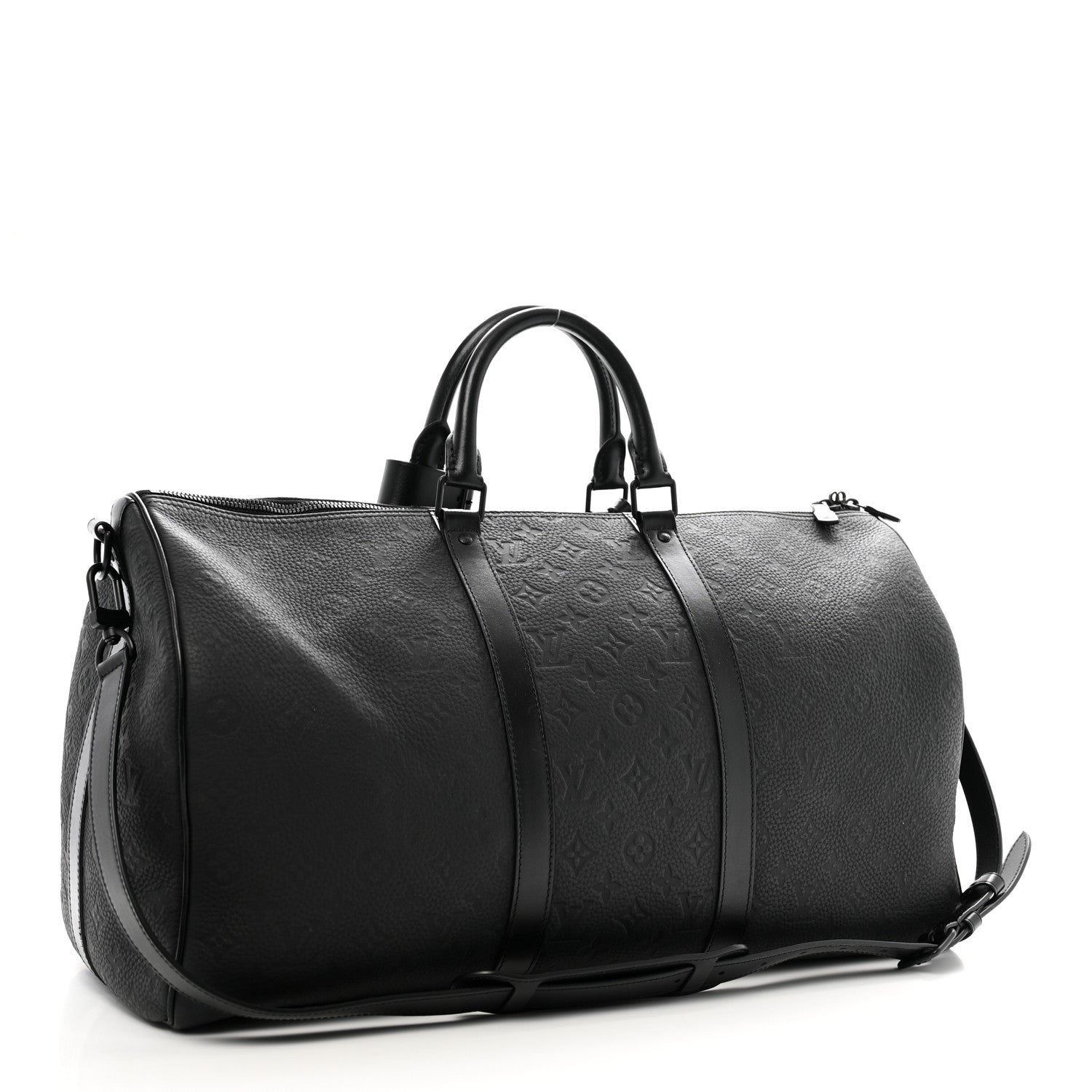 Louis Vuitton Taurillon Monogram Keepall Bandouliere 50 Black 2 of 9