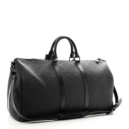 Louis Vuitton Taurillon Monogram Keepall Bandouliere 50 Black 2 of 9