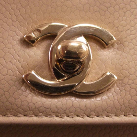 Caviar Kelly Bag Beige
