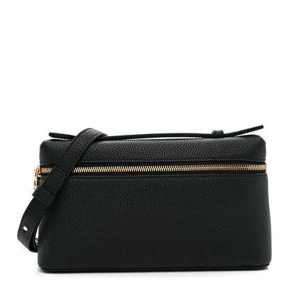 Loro Piana Grained Calfskin L19 Extra Pocket Pouch Black 1 of 9