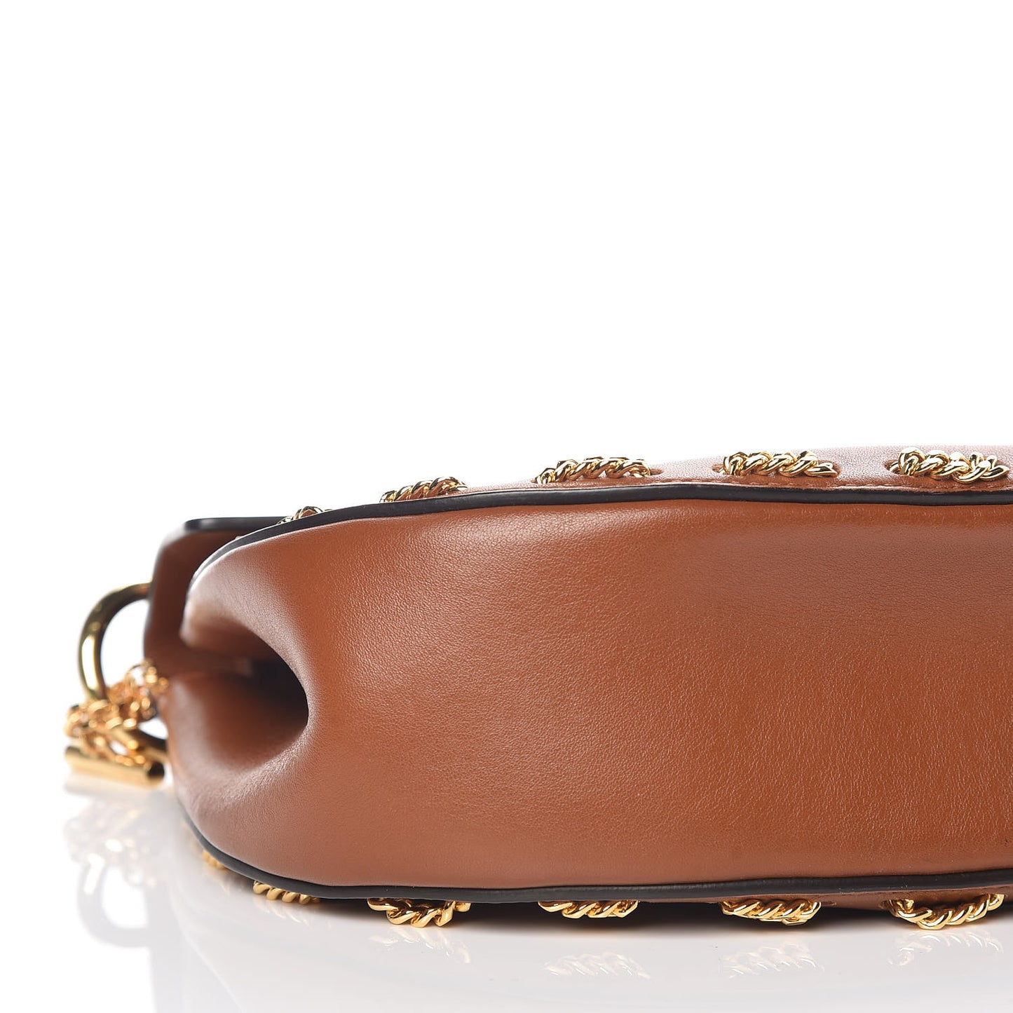Calfskin Drew Chain Shoulder Bag Tobacco