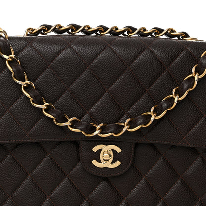 Chanel Caviar Quilted Jumbo Single Flap Brown 8 of 18
