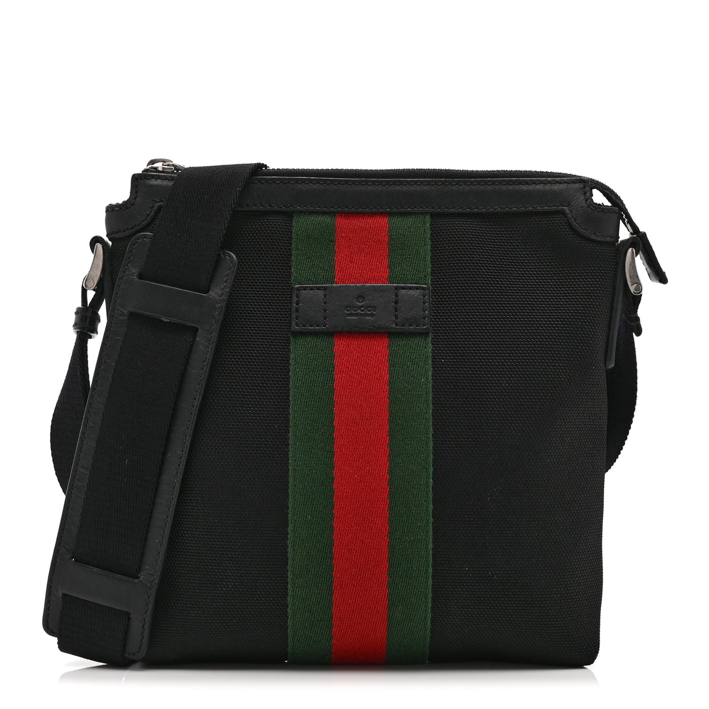 Canvas Web Messenger Bag Black