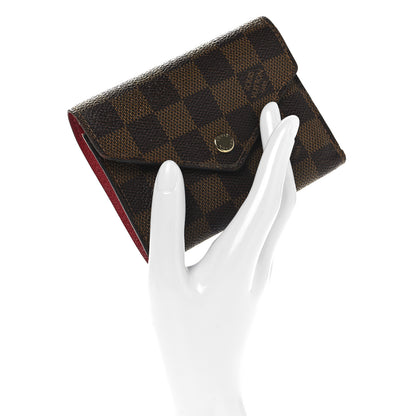 Louis Vuitton Damier Ebene Victorine Wallet Cherry 2 of 12