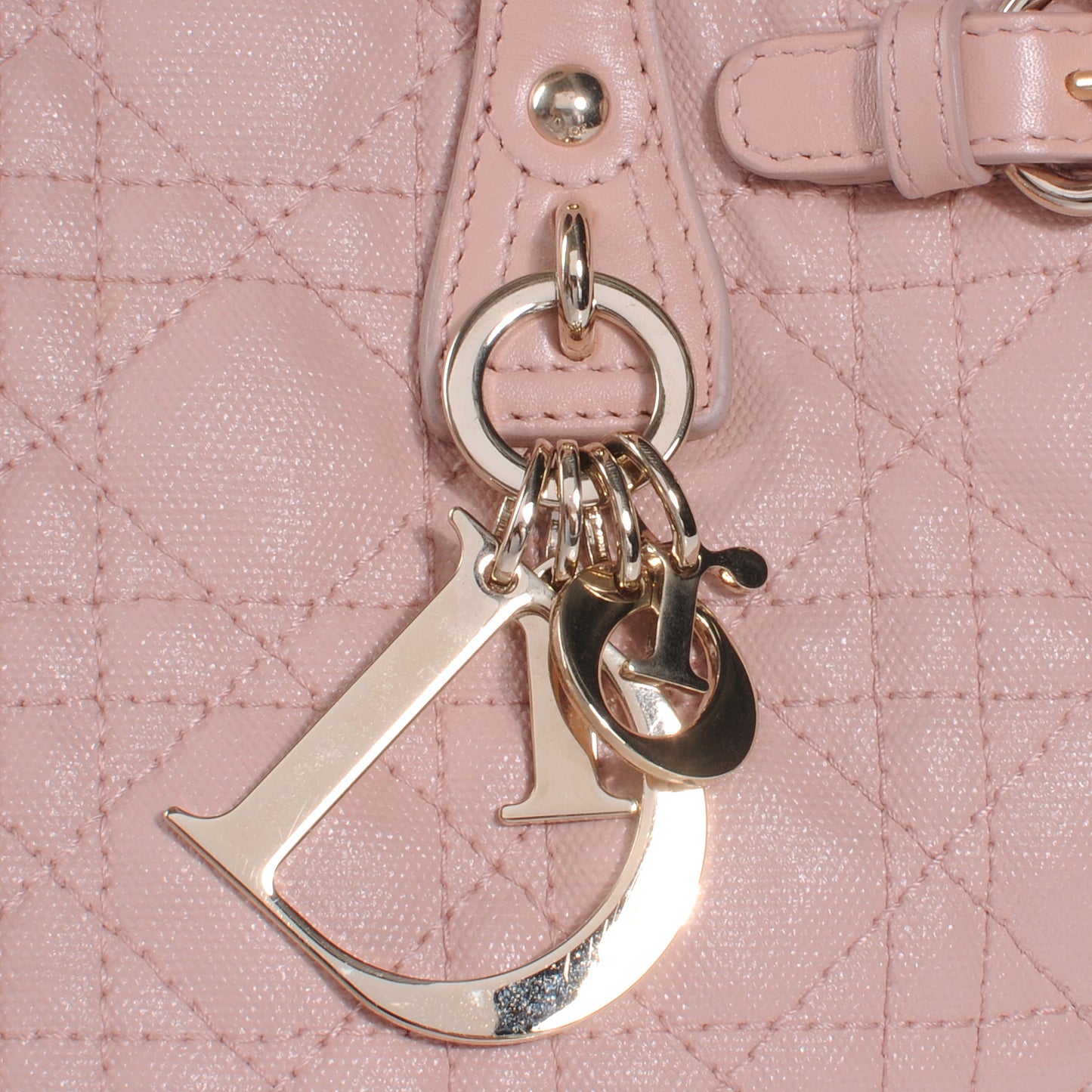 Coated Canvas Cannage Small Panarea Tote Light Pink
