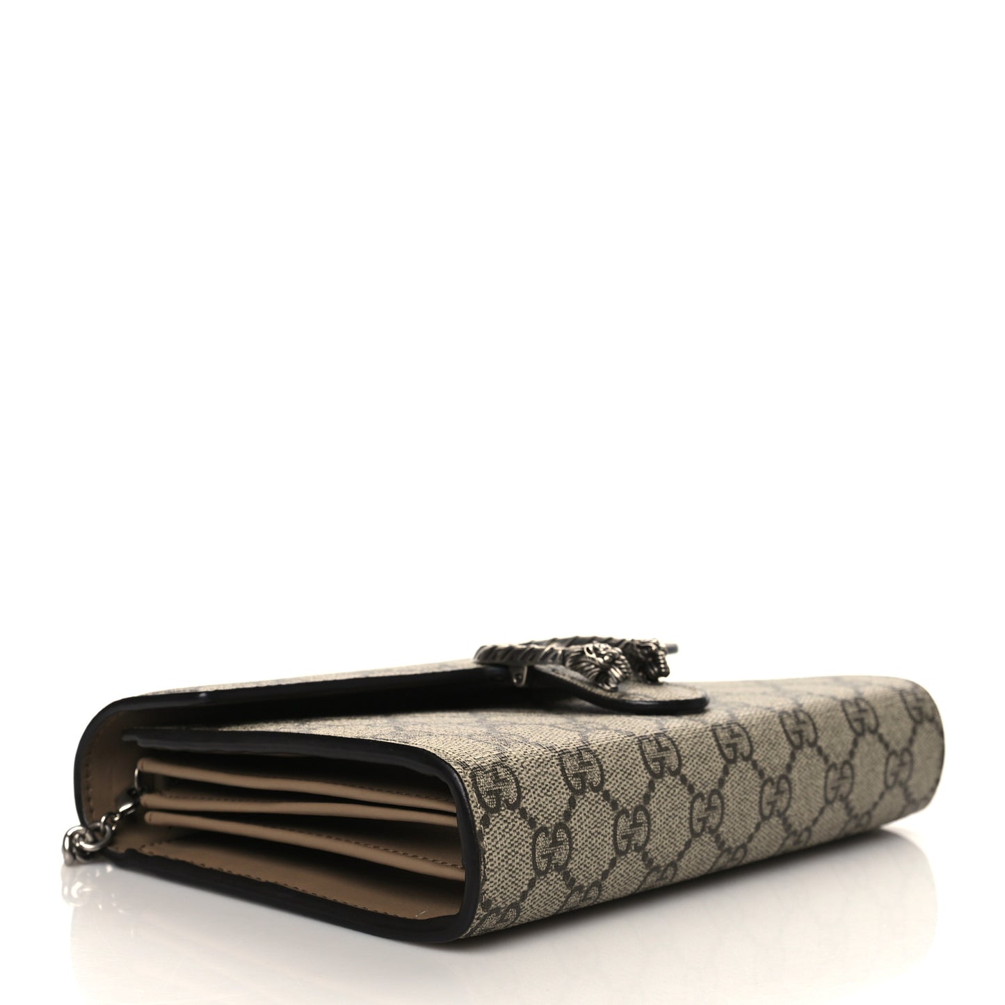 GG Supreme Monogram Mini Dionysus Chain Wallet Beige Taupe