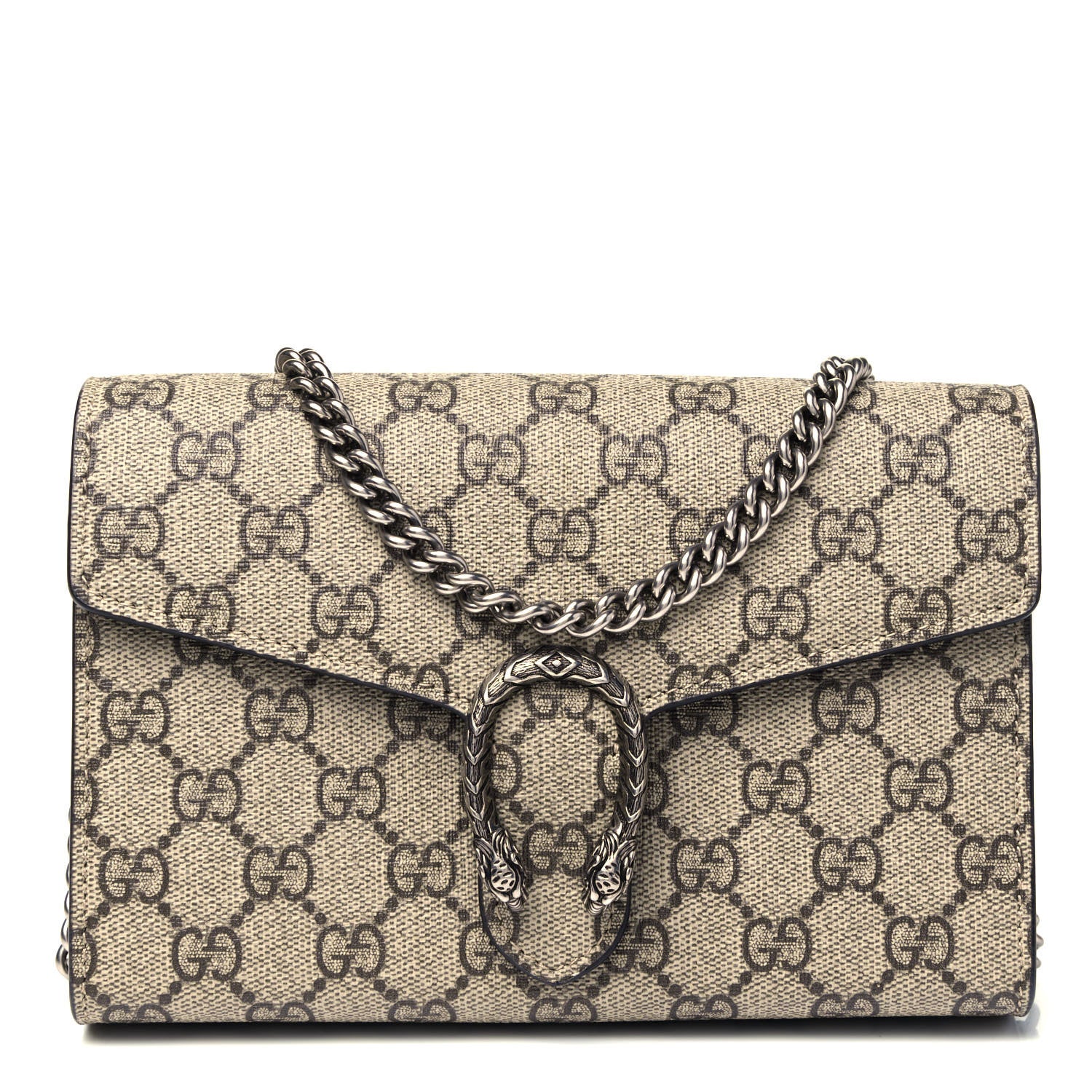 Gucci GG Supreme Monogram Mini Dionysus Chain Wallet Beige Taupe 1 of 8