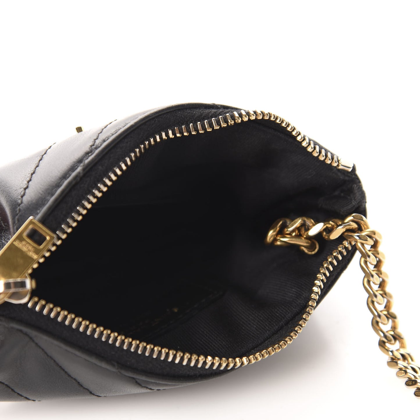Calfskin Matelasse Monogram Key Pouch Black