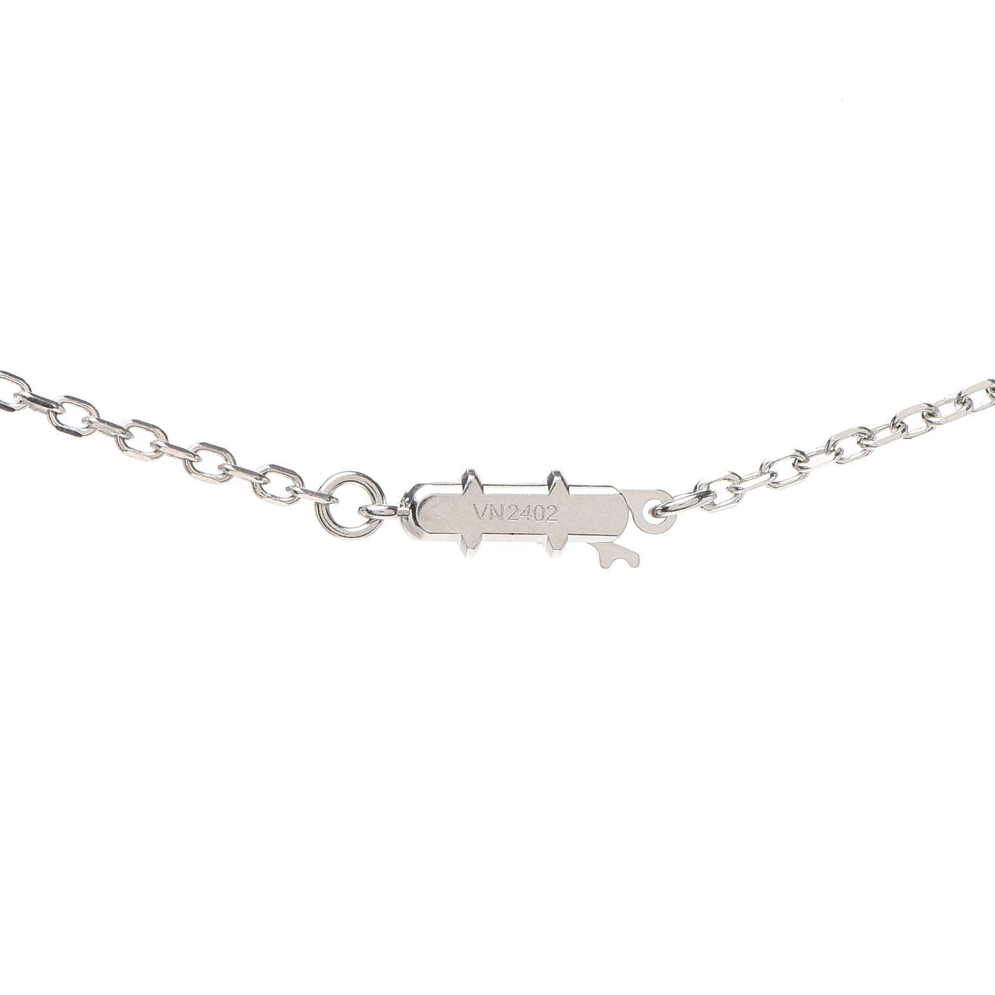 18K White Gold Diamond Large Hearts and Symbols Pendant Necklace