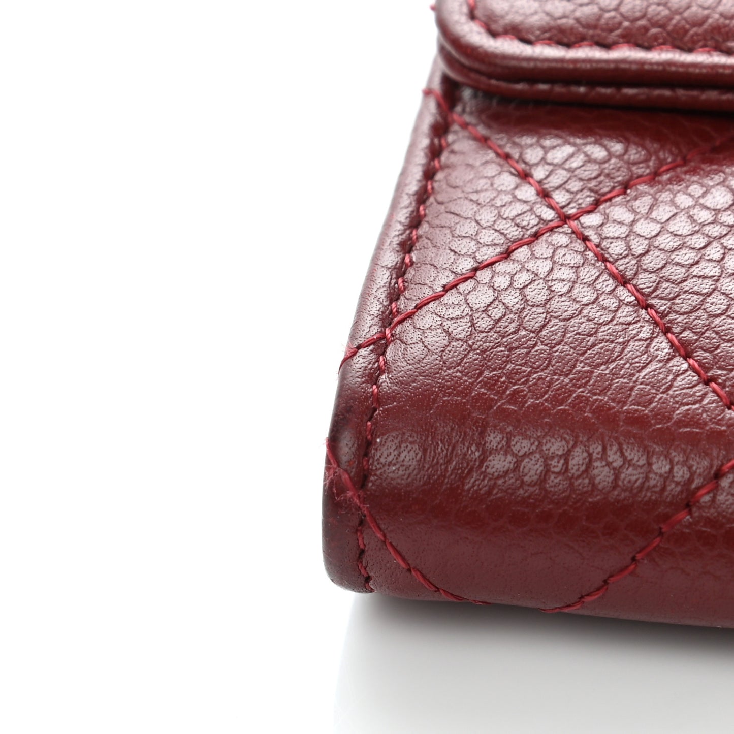 Caviar Quilted Large Gusset Flap Wallet Red